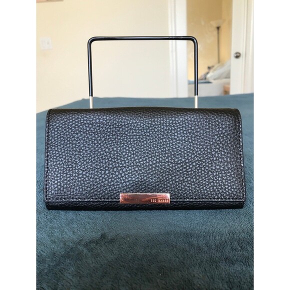 Ted Baker London black leather wallet on chain (missing chain), rose gold - Picture 1 of 11